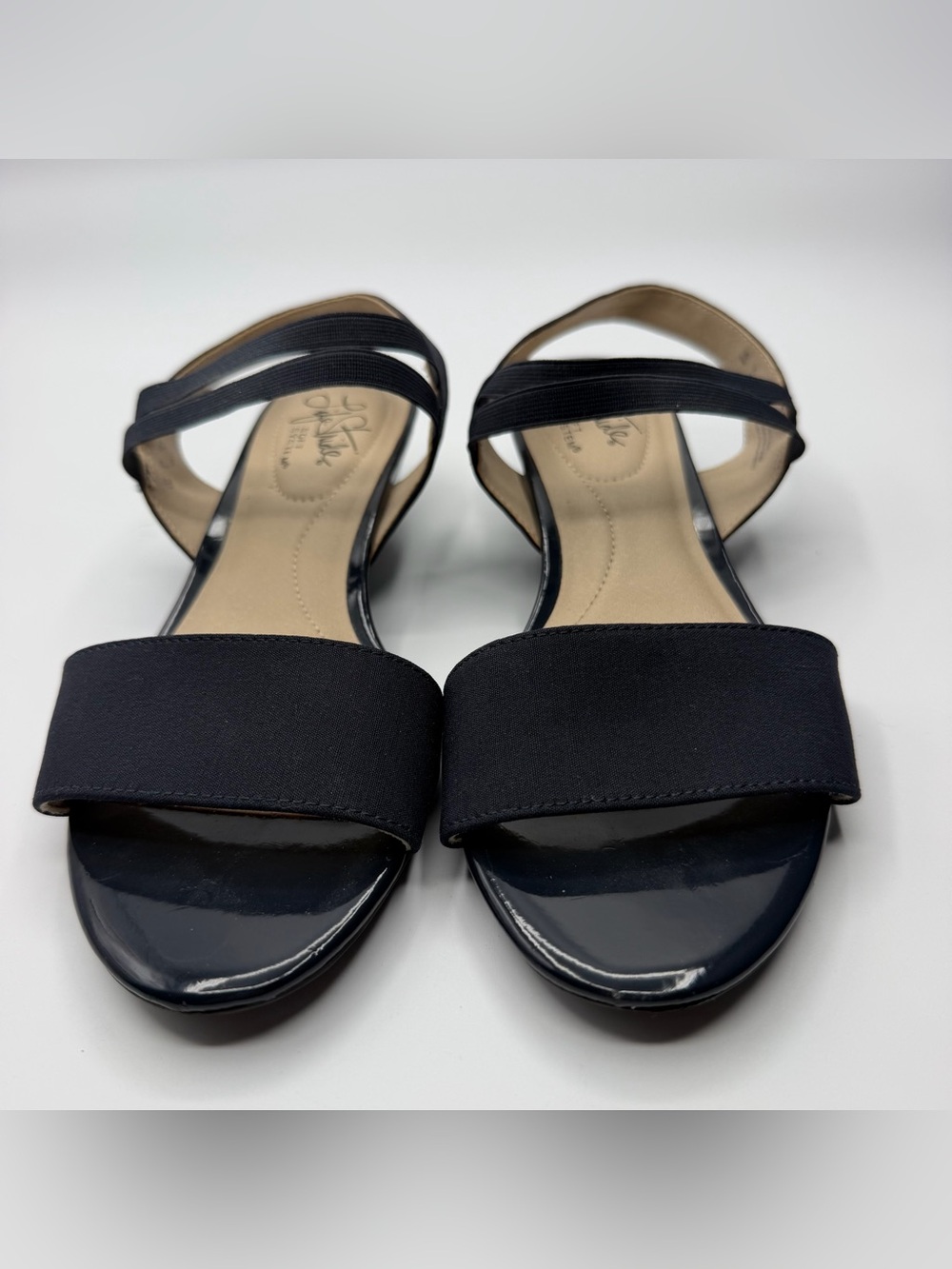 Life Stride Black Open-Toe Elastic-Strap Sandals US 6. UK 4